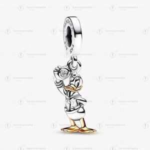 Pandora Disney 100th Anniversary Donald Duck Lab-created Diamond Dangle Charm